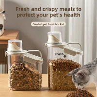 Cat food storage bin, dog food storage container, sealed moisture-proof tank, pet cat food storage b