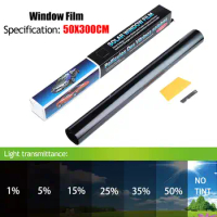 0.5x3m Black Car Window Foils Tint Tinting Film Roll Car Auto Home Window Glass Summer Solar UV Protector Sticker Films
