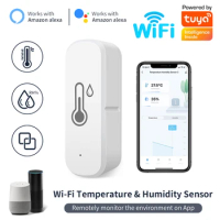 Tuya WiFi Smart Temperature and Humidity Sensor Smart Home Indoor Hygrometer Remote Control Work With Alexa Google Assistant