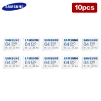 10pcs/lot Samsung EVO PLUS Memory Card 64GB V10 A1 128GB V30 A2 Read Speed Up To 130mb/s UHS-I Class 10 Micro SD Card TF Card