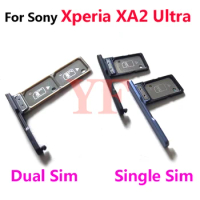 10pcs For Sony Xperia XA2 Ultra C8 H4213 H4233 H3213 H3223 Dual Single SIM Card Tray Slot Holder Adapter Socket Repair Parts
