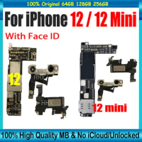 Clean iCloud For iPhone 12 Unlocked Motherboard 256GB 128GB 64GB With Face ID Full Chips Original For iPhone 12 Mini Mainboard