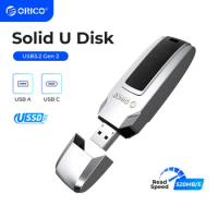 ORICO USSD Solid State U Disk 520MB/S Pen Drive Metal USB Flash Drive Type C 1TB 512GB 256GB 128GB Ultra High Speed Pendrives
