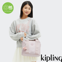 Kipling 霧面雲粉手提肩背托特包-MINTA M