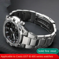 Metal strap for Casio watch strap G-SHOCK Steel Heart Men's GST-B400 special raised solid steel strap modification accessories