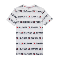 Tommy Hilfiger 熱銷印刷滿版文字Logo圖案短袖T恤-白色
