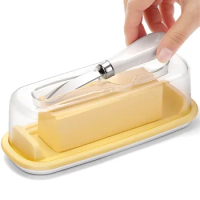 Nordic Sealed Butter Box with Cover Knife Butter Plate Butter Dish Cheese Storage Box Household Tableware Kitchen Supplies