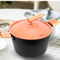 Non-stick Coated Double Ear Household Stockpot Instant Noodle Porridge Soup Pot Gas Special Pan Kitchen Accessories Cooking Pots