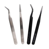 Excellent Quality Tweezers Bend Straight Stainless Steel Sewing Supplies Anti-static Cross Sewing Accessories Tools F