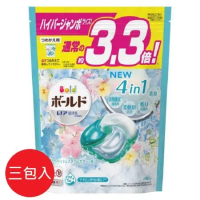 日本版【P&amp;G】ARIEL 2021年新款 3.3倍 4D立體洗衣膠球(36顆入)-淺藍清爽鮮花-三包入