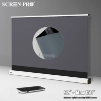 Max 150" ALR Electric Tab Tension Floor Rising Screen Motorized Ambient Light Rejecting Screen For Ultra Short Throw Projector