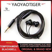 Ksearphone Temperament BlackBell Flagship Flat Earbud In-ear HIFI 16mm Dynamic Driver Muisc Bass Monitor Audiophile Headset