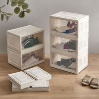 鞋盒透明塑料抽屜式宿舍鞋子收納神器防塵防潮省空間鞋柜折疊式