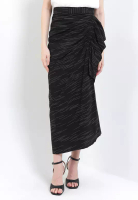 Rianty Batik Rok Basic Bawahan Wanita Katun Lurik Garutan Eksklusive Janatri Skirt Renjana Black