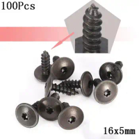 100pcs/Set 16x5mm Clips Engine Cover Screws Undertray Splash Guard Wheel Arch Torx Fastener Clips Universal For VW For Audi