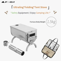 3F UL GEAR Outdoor Tent Heating Stove Ultralight Camping Firewood Foldable Portable Stove 304 Stainless Steel Winter Survival