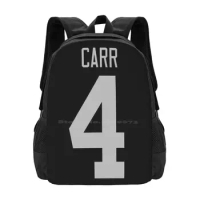 Raiders " Derek Carr " #4 Large Capacity School Backpack Laptop Bags Raiders Oakland Derek Carr Rn4l
