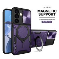 For Samsung Galaxy S24 Magnetic Car Holder Case Frame Flexible Case Cover Galaxy S24+ Back Phone Coq