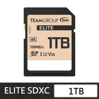 【Team 十銓】Elite SDXC 1TB UHS-I U3 V30 4K 記憶卡 [支援4K UHD攝錄影+終身保固]
