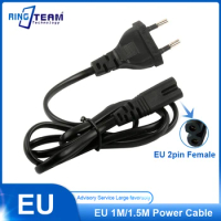 EU Power Cable 2pin IEC320 C7 US Power Extension Cord For Dell Laptop Canon Epson Printer Radio Speaker PS4 XBOX LG Sony