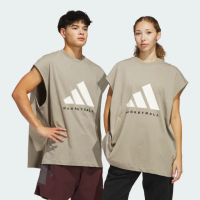 【adidas 愛迪達】無袖上衣 男女 中性款 背心 ADI BB SL TEE 灰 JD6135
