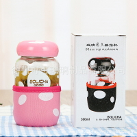 創意蘑菇杯花茶杯卡通杯子定制玻璃杯禮品廣告杯活動杯學生贈品杯