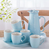 歐式陶瓷冷水壺涼水壺客廳茶壺茶具茶杯簡約水杯子水具套裝家用
