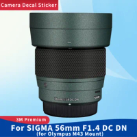 For Sigma 56mm F1.4 DC DN for Olympus M43 Mount Decal Skin Vinyl Wrap Film Lens Protective Sticker Anti-Scratch Protector Coat