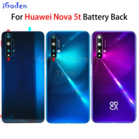 Battery Cover for Huawei Nova 5T Glass Back housing Replacement Repair Parts For Huawei Nova 5T Rear Door with Camera Lens