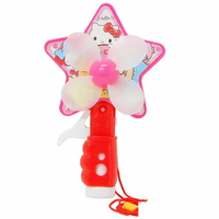 小禮堂 Sanrio大集合 軟葉片星星造型手動式隨身風扇《紅粉》手握扇.手持電風扇