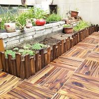 戶外碳化木樁隔斷小籬笆花圃花池花壇圍欄裝飾花園庭院插地木柵欄