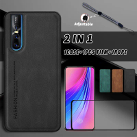 เคสหนัง 2 in 1 สำหรับ VIVO V15 Pro พร้อมเคสโทรศัพท์หนังนิ่มหรูหราราคาไม่แพง พร้อมฟิล์มเซรามิกและเชือ