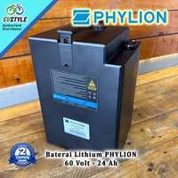 PHYLION 60v Baterai Motor Listrik Lithium 24Ah, Garansi Full Replacement 2 Tahun Baterai Phylion 60v