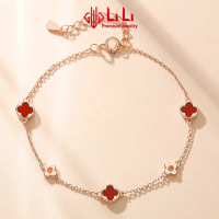 Lắc tay bạc nữ LiLi S925 đính đá CZ cao cấp hình cỏ 4 lá Fidelia LILI_827243