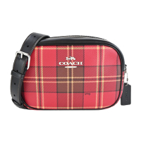 COACH Jamie 蘇格蘭格紋PVC相機包(大/紅黑)