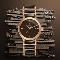 RADO 雷達表 官方授權R01 Centrix晶萃8真鑽機械女腕錶 巧克力陶瓷玫瑰金款28㎜ (R30183722)