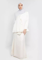 UMMA Camelia Kurung in White Dove