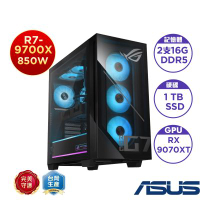ASUS 華碩 GM700TZ-R9700X111W7A 電競電腦(R7-9700X/16G*2/2TB_SSD/RX9070XT_16G/850W/Win11Home)