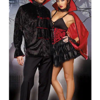 Halloween Stage Performance Retro Court Horror Bloody Vampire Couple Costume Masquerade Zombie Cosplay Dress