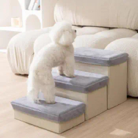 Foldable Pet Stairs Non-Slip Pet Climbing Ladder Removable Dogs Bed Car Stairs Pet Ramp Stairs For Sofa Chair Pet Supplies