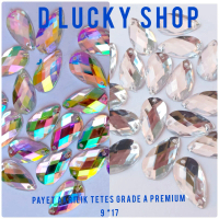 payet diamond kristal akrilik jahit tetes grade A uk 9*17 per lusin Aksesoris kebaya payet  diamond 