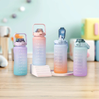 BOTOL VIRAL 2 LITER MURAH Kitchenware Bottles Water Buah Minuman Plastik Sedotan