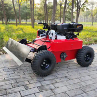 Four-wheel drive wireless Remote Control Lawn mower, oil-electric Hybrid Orchard Lawn Weeder, Agricultural Robot lawn mower