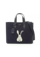 Kate Spade 二奢 Pre-loved Kate Spade Manhattan Bunny Large Tote Bag Handbag tote bag fabric leather Navy off white