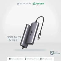 UGREEN HUB 6 in 1 Type C To 2 USB 3.0 5Gbps + 2 HDMI 4K 8K + 2 Type C 100W 5Gbps 15852