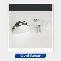 Glass Clip Penjepit Kaca Siku Meja Cermin Ambalan U Zinc Alloy Mirror Oval Set Oval Besar