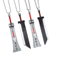 Game Final Fantasy 7 VII Remake Sword Necklace for Women Men Metal Necklaces Jewelry Pendant Chains Choker Collares Gift