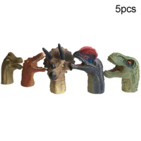 5Pcs Simulation Dinosaur Mini Finger Sleeve Puppets kids Interactive Toy doll Finger Puppets theater Plush Toys for children