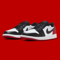 【NIKE 耐吉】休閒鞋 Air Jordan 1 Low OG GS Black Toe 黑腳趾 黑紅 大童 女鞋 CZ0858-106