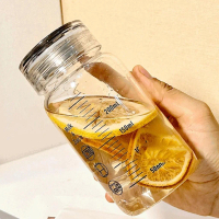 Graduated Measurement Glass Water Bottle with Measurements 300ml Capacity Heat Resistant Cup Drinkwa